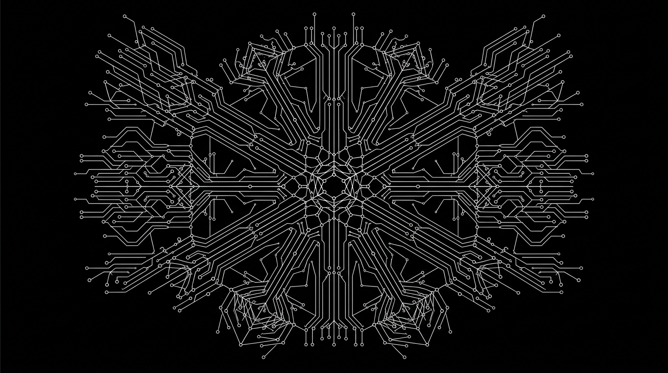 Monochrome Symmetrical Circuit Network Schematic of High Concurrency Distributed System